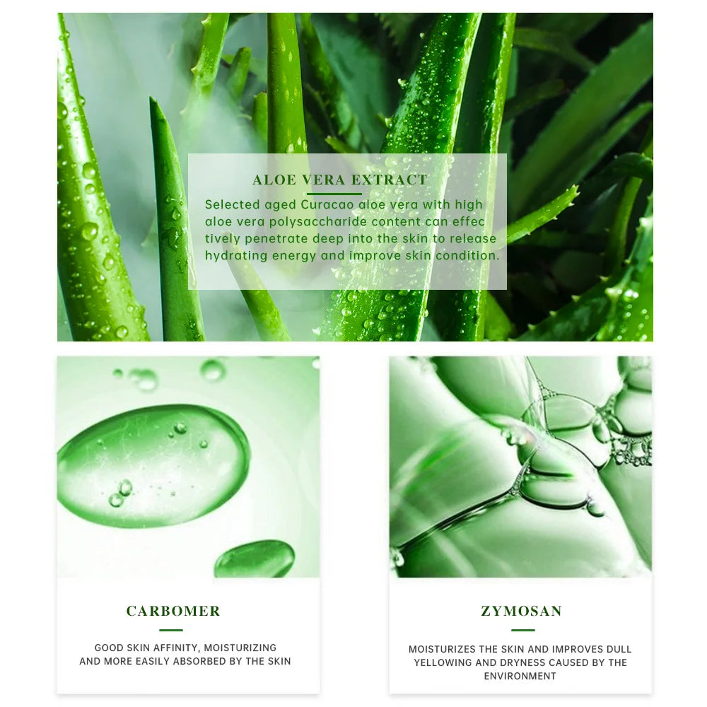 Gel hidratante de aloe vera, refrescante, no pegajoso, crema facial, lavado gratuito, nutrición profunda, cuidado de la piel, goma de aloe vera