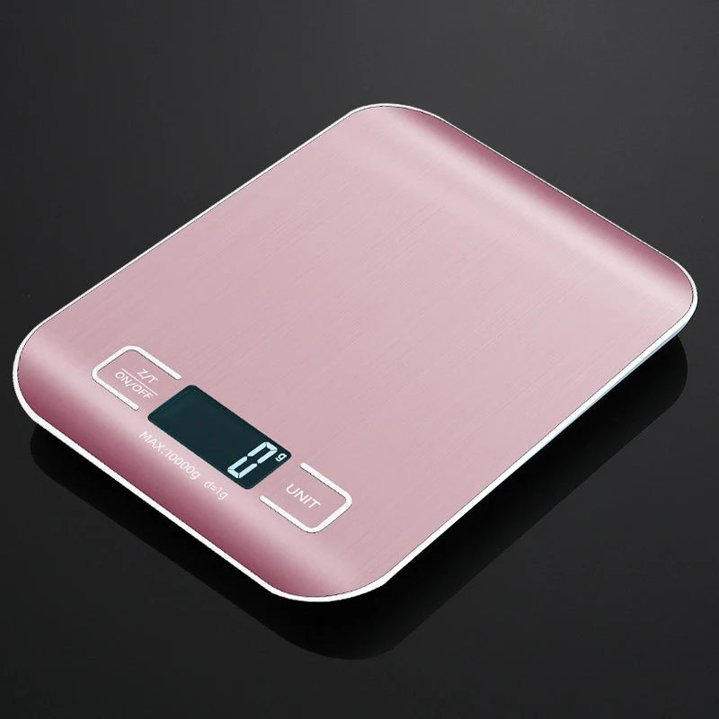 Báscula de cocina digital de 5 kg/10 kg con pantalla LCD, báscula electrónica de acero inoxidable, para el hogar, joyería, alimentos, aperitivos, herramientas para hornear