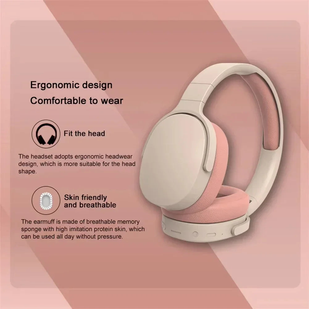 P2961 Bluetooth Headphone Over Ear Stereo HIFI Headset True Wireless Sports With Earphone TF/AUX Music Player with MIC for Gift