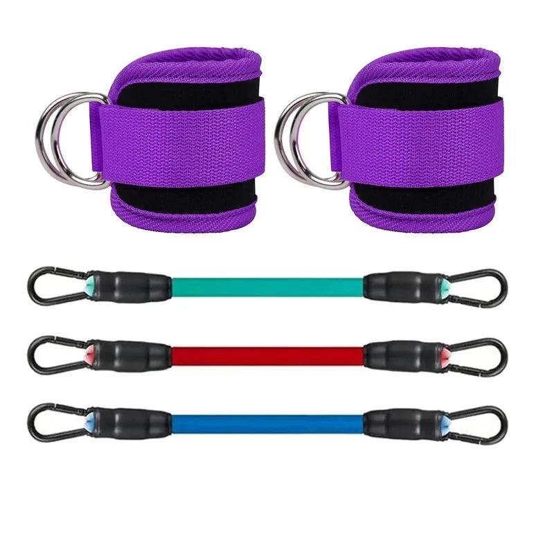 Ensemble de sangles de cheville et de bandes de résistance, équipement d'entraînement physique, poids de cheville, yoga, bande élastique de fitness pour salle de sport, homme et femme