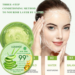 Gel hidratante de aloe vera, refrescante, no pegajoso, crema facial, lavado gratuito, nutrición profunda, cuidado de la piel, goma de aloe vera
