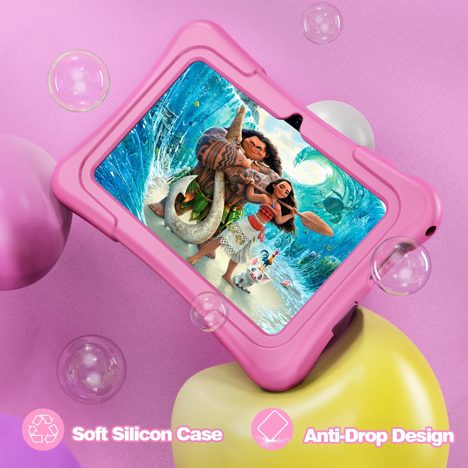PRITOM Tablet for Kids 7 Inch Android 11 32 GB WiFi Bluetooth Dual Camera Educational Software Installed with Proof Case