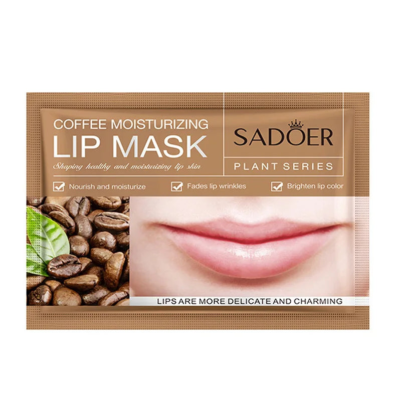10pcs SADOER Fruits Moisturizing Lip Mask Lips Skin Care Nourishing Hydrating Crystal Collagen Gel Lip Patches Lips Plumper