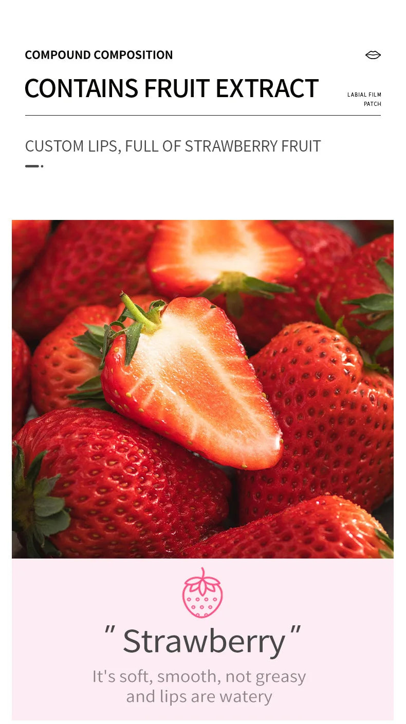 10pcs SADOER Fruits Moisturizing Lip Mask Lips Skin Care Nourishing Hydrating Crystal Collagen Gel Lip Patches Lips Plumper
