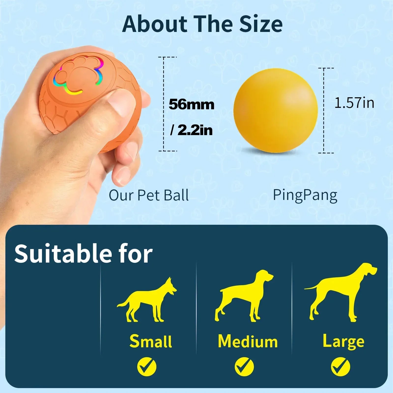 Dog Toy Ball Electronic Smart Interactive Pet Toy Ball USB Automatic Bouncing Rolling Toy Ball with RGB Lights Puppy Cat Product