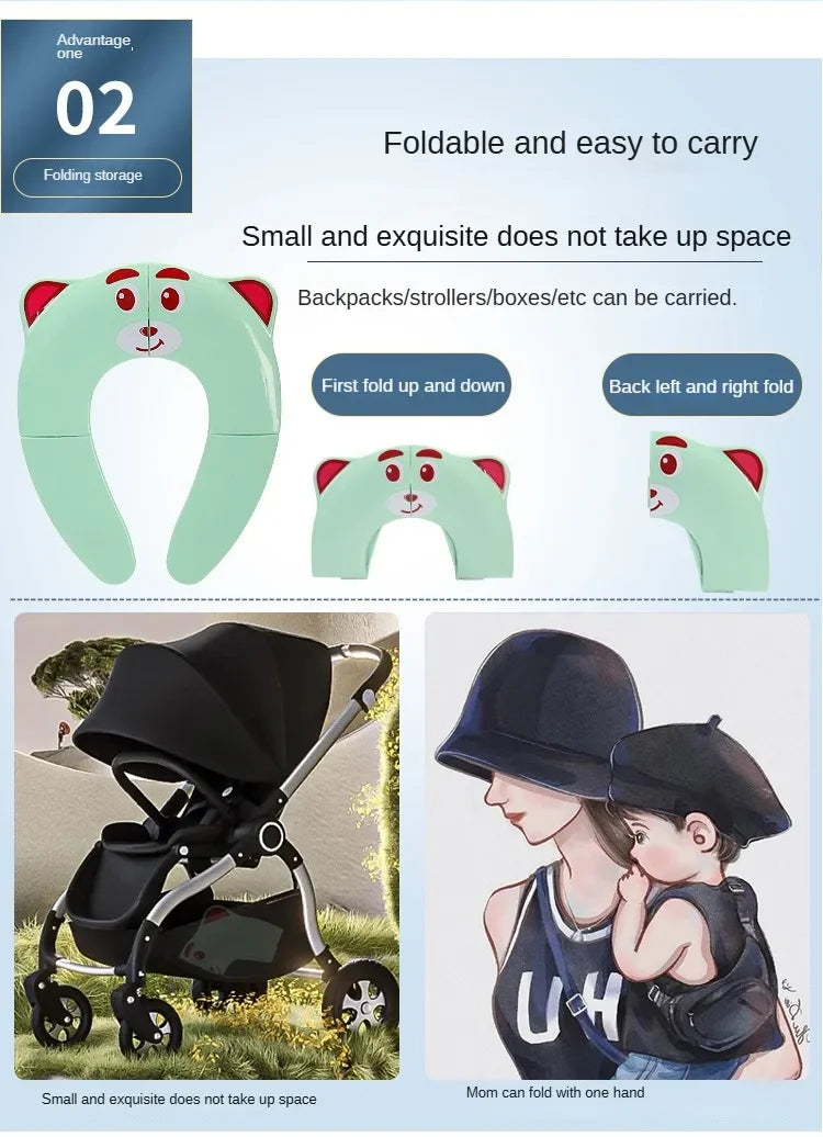 Portable Kids Travel Potty Seat Pad Baby Folding Toilet Training Seat Cover Toddler Urine Assistant Cushion Children Pot Seater
