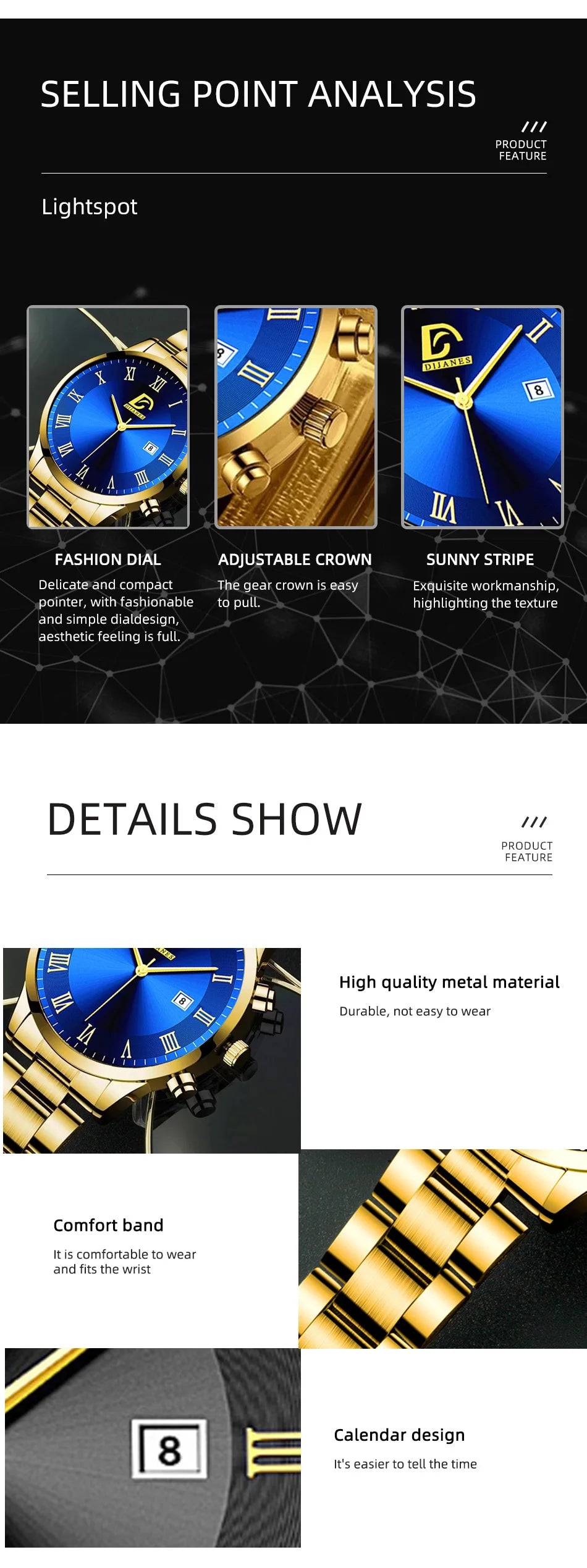 Montres à quartz minimalistes pour hommes, montre-bracelet de luxe en or, montre-bracelet pour hommes, montre-bracelet décontractée avec calendrier