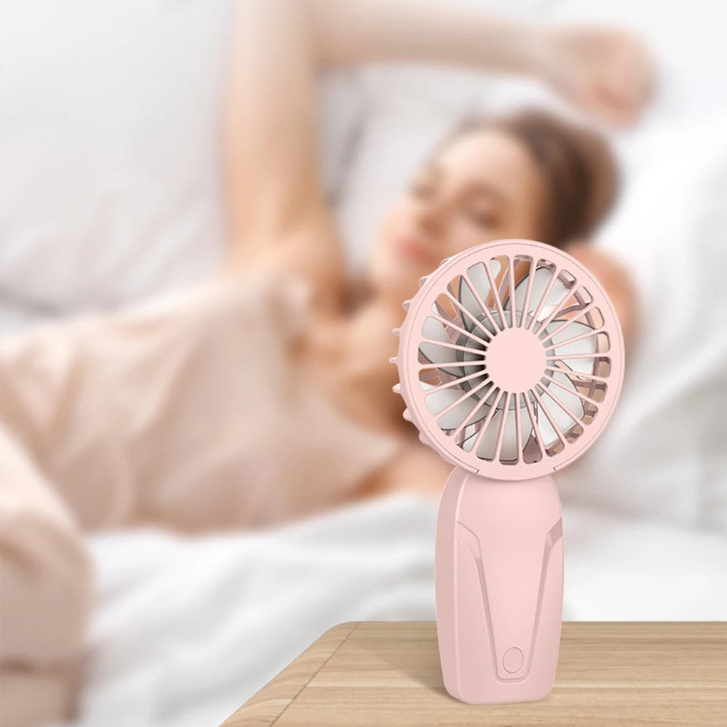 Ventilador portátil pequeño de mano ABS ligero y de aspecto bonito, mini ventilador recargable por USB para enfriar en cualquier lugar. Mini ventilador portátil de bolsillo.