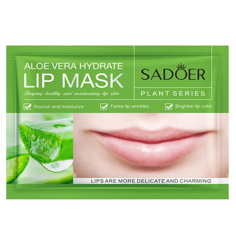 10pcs SADOER Fruits Moisturizing Lip Mask Lips Skin Care Nourishing Hydrating Crystal Collagen Gel Lip Patches Lips Plumper