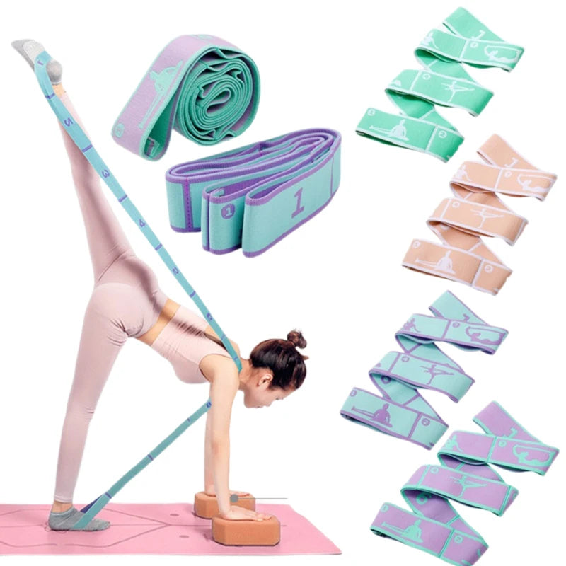 Slimming Resistance Band Yoga Auxiliary Stretching Belt Adult Latin Training Elastic Bands Beginner Pilates Multi-Functional Hot