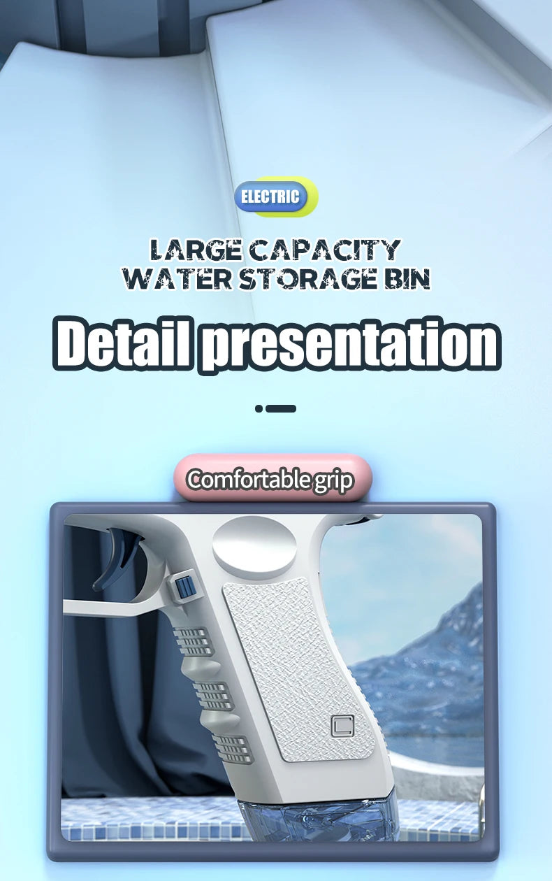 Pistolet à eau électrique, pistolet à eau automatique, grande capacité, jouet pour l'été, la plage, la piscine, les fêtes