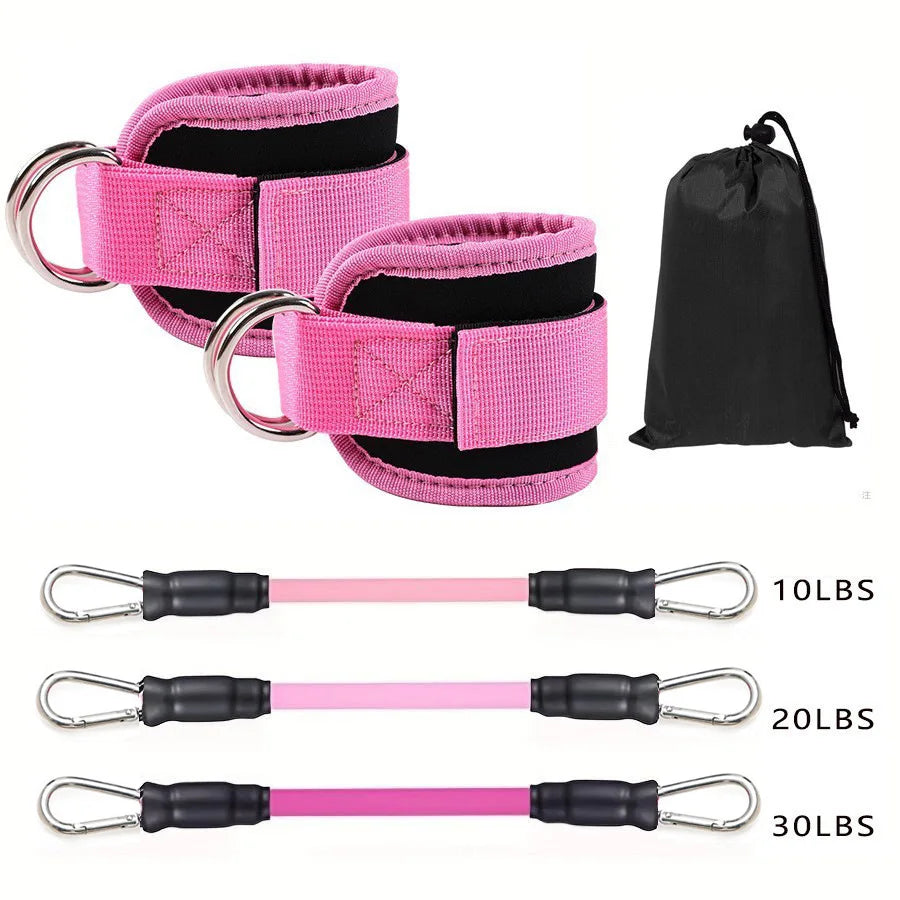 Ensemble de sangles de cheville et de bandes de résistance, équipement d'entraînement physique, poids de cheville, yoga, bande élastique de fitness pour salle de sport, homme et femme