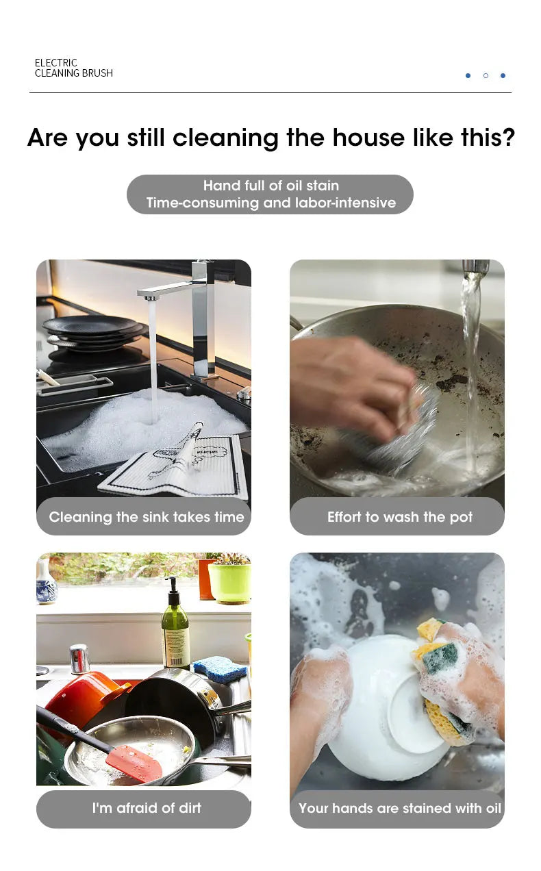 Electric Spin Scrubber, Bathroom Cordless Cleaning Brush Power Scrubber with 5 Replaceable Brush Heads, Electric Cleaning Brush