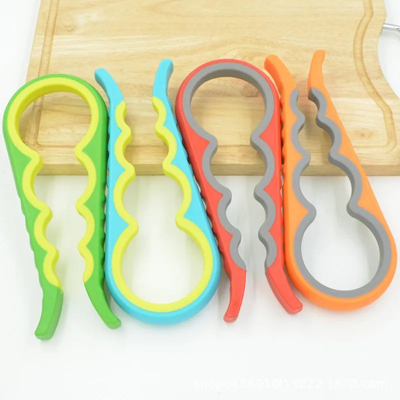 Ouvre-bocal 4 en 1, clé à prise facile, pratique, robuste, ouvre-bouteille, canette, bière, outils de dévissage de couvercle, gadgets de cuisine portables