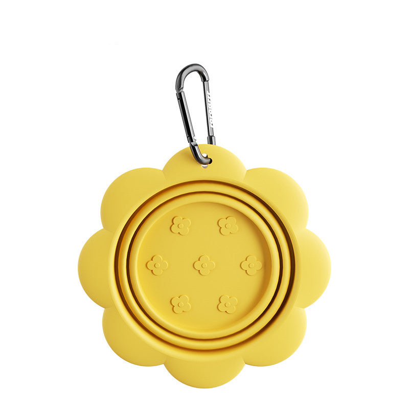 Gamelle pliable pour chien, gamelle de voyage pliable en silicone pour animaux de compagnie, sans BPA, avec mousqueton