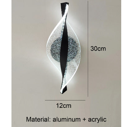 Applique murale décorative dorée en aluminium avec flocon de neige et éclairage LED pour couloir