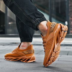 Zapatillas deportivas de moda con diseño de escamas tejidas y voladoras de Fashion Blade