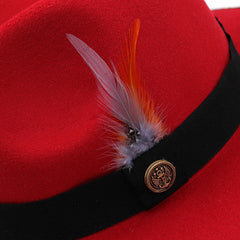 New Great Eaves Feather Ribbon British Retro Hat