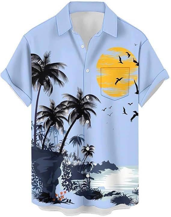 Camisa casual de manga corta para hombre a juego