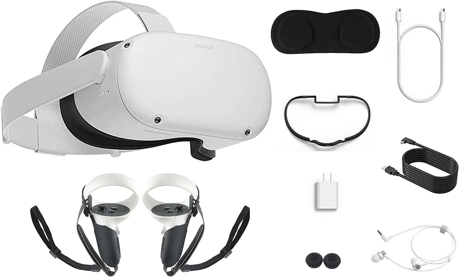 Meta Quest 2 VR Headset Bundle - 128GB SSD, Touch Controllers, 3D Audio, Link Cable & More!