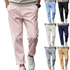 Pantalon pour homme avec poches, décontracté, ample, confortable, à séchage rapide, avec ceinture nouée