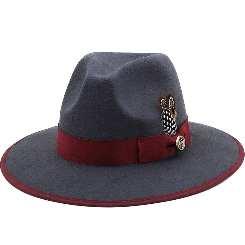 New Great Eaves Feather Ribbon British Retro Hat