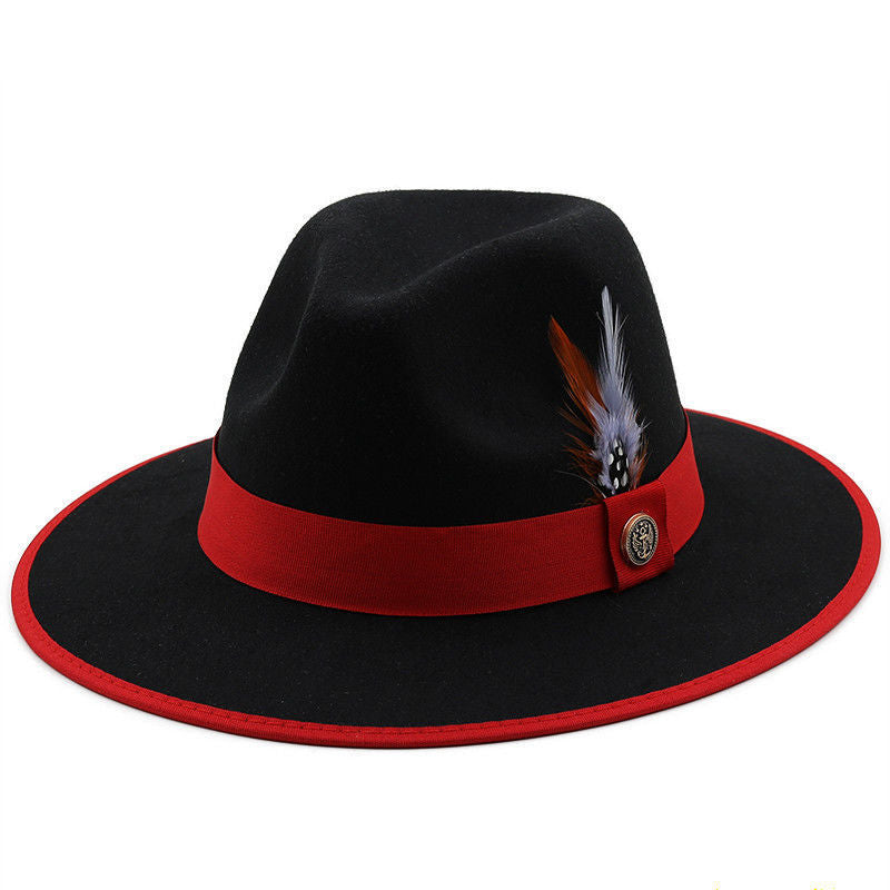 New Great Eaves Feather Ribbon British Retro Hat