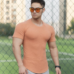 Summer Sports Short-sleeved Men's Cotton Fitness T-shirt Bottoming Shirt
