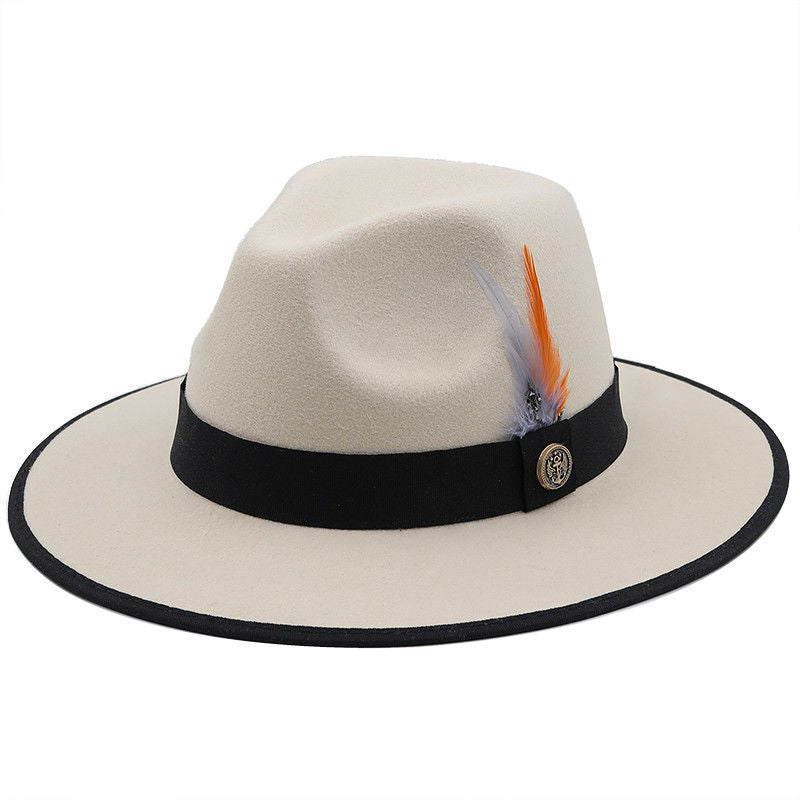 New Great Eaves Feather Ribbon British Retro Hat