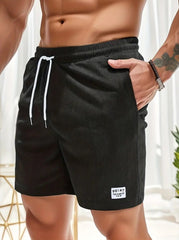 Pantalones cortos deportivos de pana de verano con cordones y cordón, ropa para hombre