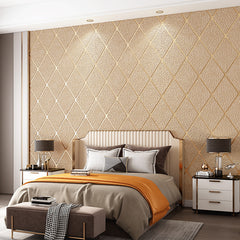 Faux Deerskin Wallpaper Bedroom 3D Three-dimensional Lattice