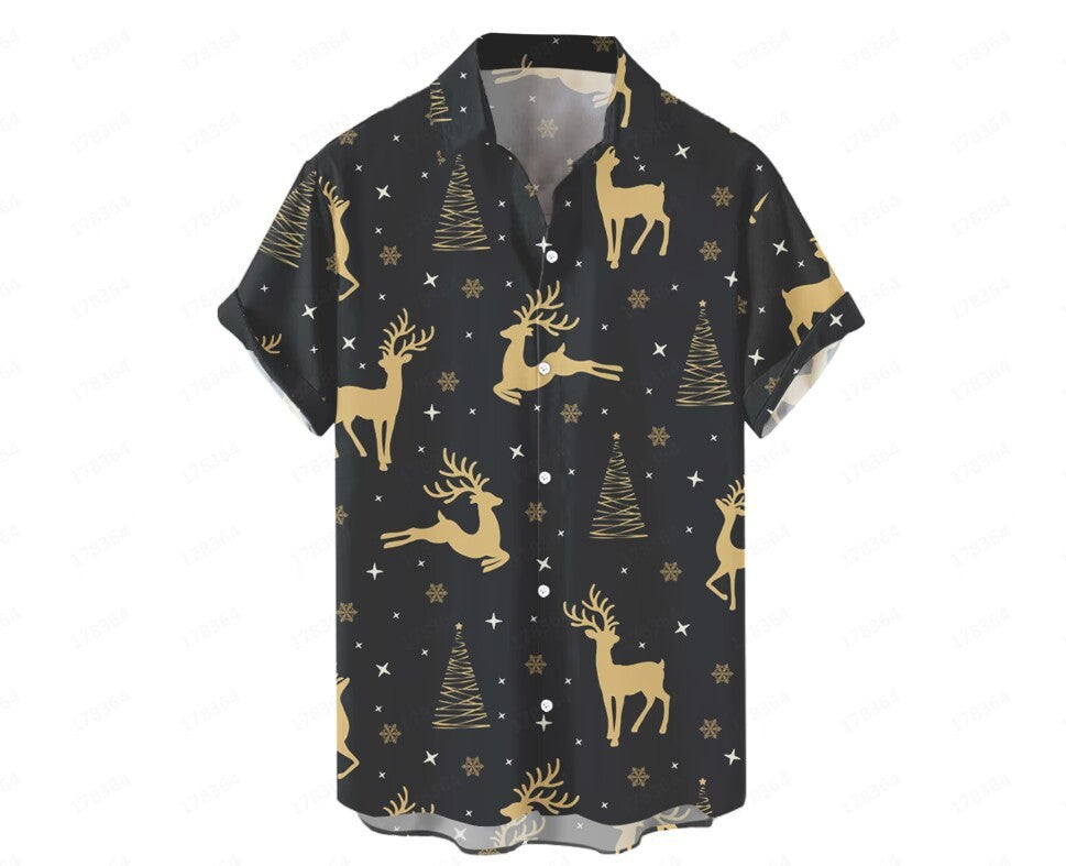 Camisa hawaiana de manga corta con estampado 3D de verano para hombre