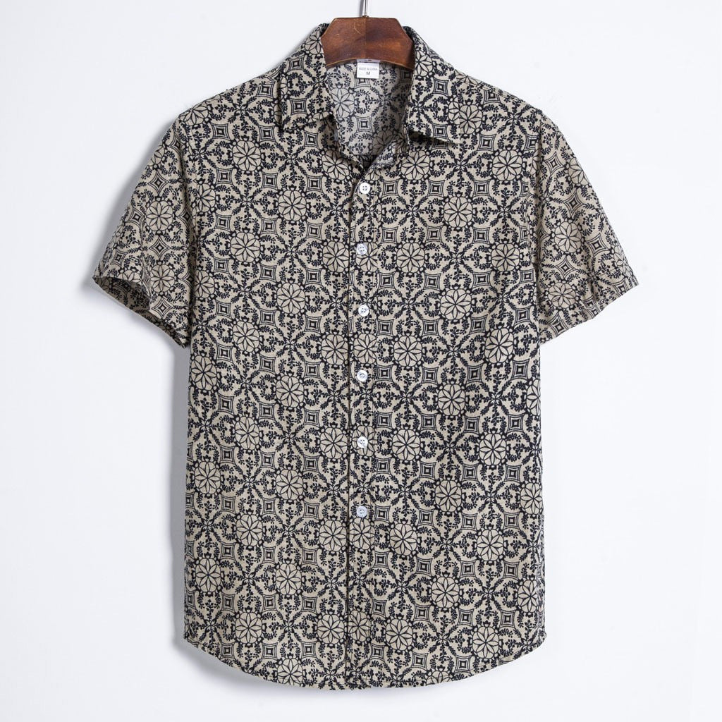 Camisa hawaiana de manga corta con estampado 3D de verano para hombre