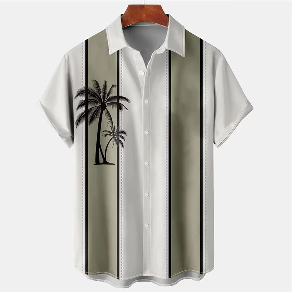 Camisa hawaiana de manga corta con estampado 3D de verano para hombre