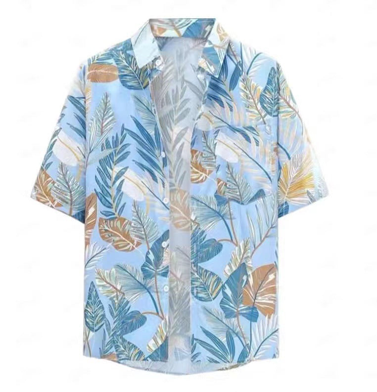 Camisa hawaiana de manga corta con estampado 3D de verano para hombre