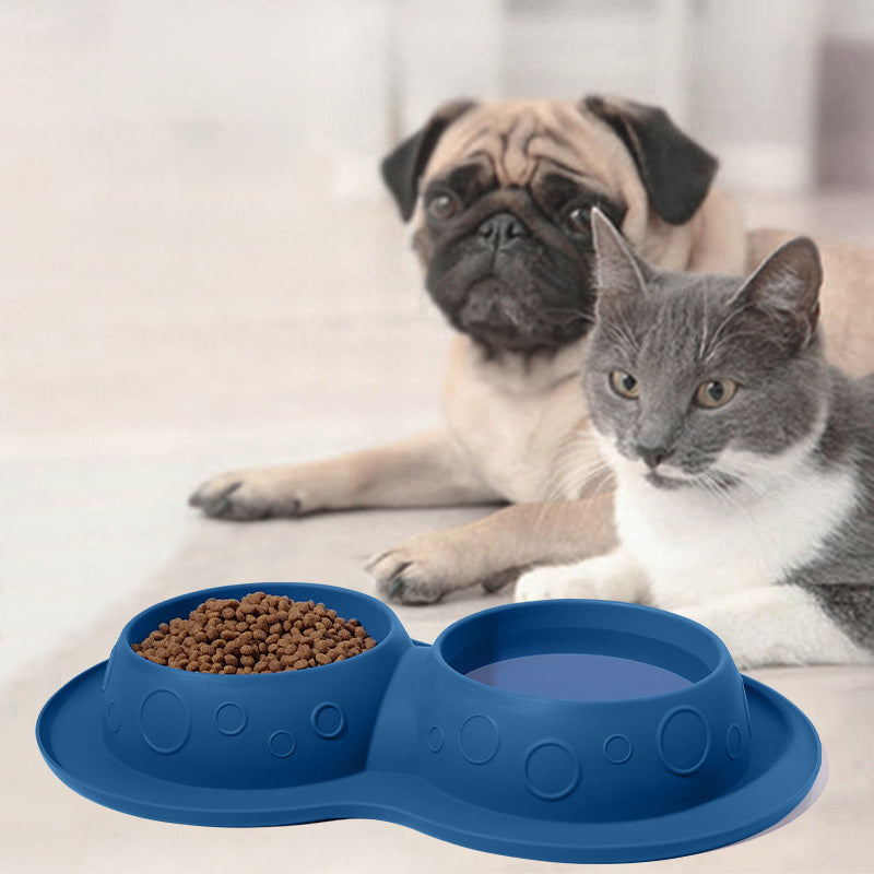 Tapis antidérapant et imperméable en silicone pour animaux de compagnie, 2 en 1, pour eau et nourriture 
